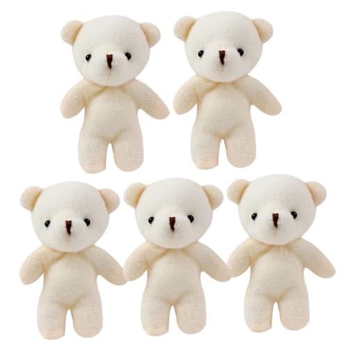 Abaodam 5Stücke Mini Bärenspielzeug Weiche Bärenfiguren DIY Schlüsselanhänger Deko Kleine Plüschbären für Kreative Bastelprojekte von Abaodam