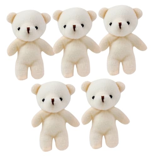 Abaodam 5Stücke Mini Plüschbären Kleine Bärenpuppen Süße Bärenornamente für Valentinstag und Feiertage DIY Dekorationen von Abaodam