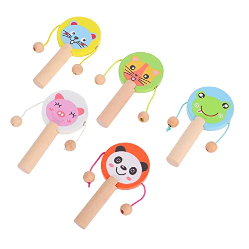 Abaodam 5Stücke Teiliges Tier Rassel Trommelspielzeug Holz für Frühpädagogisches Cartoon Musikinstrument für Kleinkinder Sicher und Tragbar für Hand Koordination Abaodam 5Stücke Teiliges Tier Rassel Trommelspielzeug Holz für Frühpädagogisches Cartoon Musikinstrument für Kleinkinder Sicher und Tragbar für Hand Koordination von Abaodam