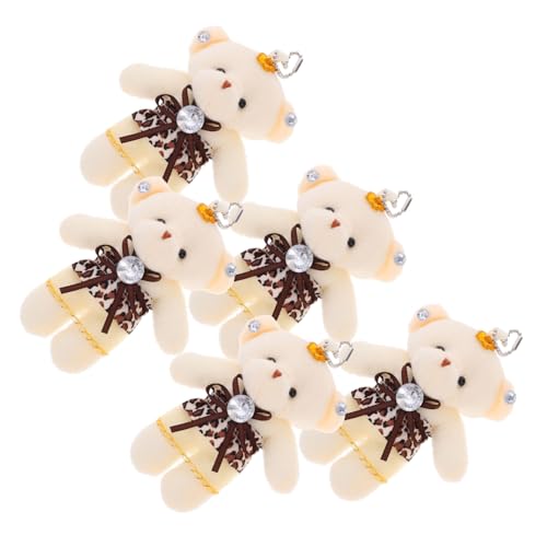 Abaodam 5pcs Ausgestopfte Bären Puppe Mini Plüsch Bären DIY Bär Bouquet Materialien Schlüsselbund von Abaodam