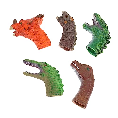 Abaodam 5st Handpuppenspielzeug Fingerpuppen Dinosaurier-Puppe Fingerpuppe Fingerpuppe Für Beruhigendes Dinosaurier-fingerpuppen Plastik von Abaodam