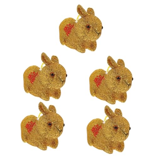Abaodam 5st Jahr des Hasen-maskottchens Hasenpuppe Für Kinder Kidcraft-spielset Tischdekoration Kaninchenspielzeug Für Kinder Pp Baumwolle Plüschtier Chinesisches Tierkreiszeichen von Abaodam