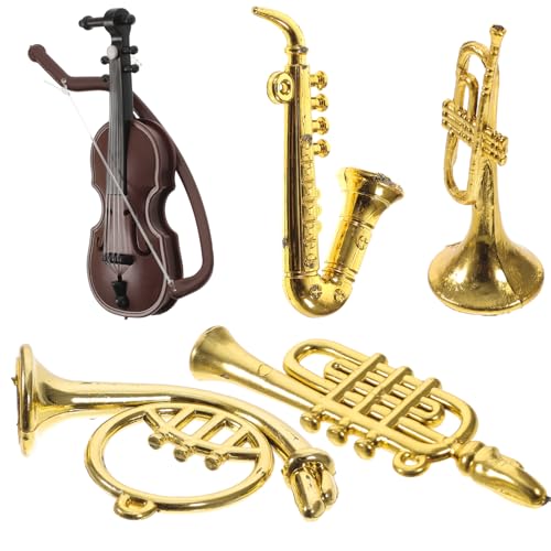 Abaodam 5-teiliges 112 Miniatur-musikinstrumenten-Set Für Puppenhaus-Dekoration – Rollenspiel-Spielzeug Für Kinder Abaodam 5-teiliges 112 Miniatur-musikinstrumenten-Set Für Puppenhaus-Dekoration – Rollenspiel-Spielzeug Für Kinder von Abaodam