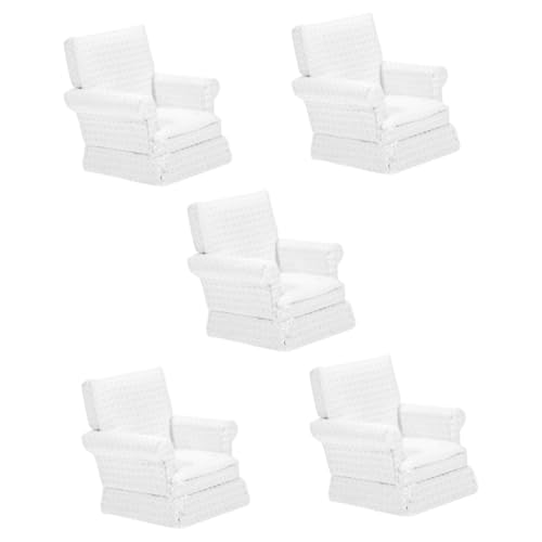 Abaodam 5st Puppenhaus-Modell Sofas Couch Schmücken Möbel Gefälschte Sofadekoration Mini-raumsofa Praktisches Mini-Sofa Mini-Sofa-stütze Individuell Miniatur Weiß Holz Essen Spielen von Abaodam