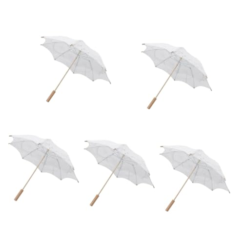 Abaodam 5St Regenschirm aus Spitze Regenschirm für Kinder khimar Hijab Hochzeitsdekoration Regenschirme für Regen Sonnenschirm Regenschirm Vintage Regenschirm für Mädchen Hochzeitskleid von Abaodam