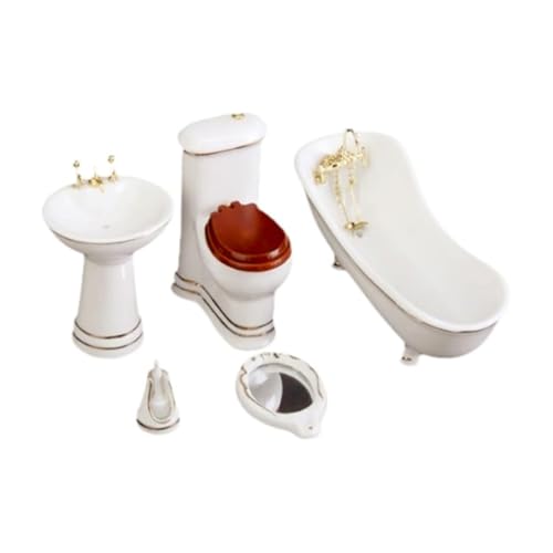 Abaodam 5St Simulation Badezimmer Mini-Badewanne Becken winzige Wohnmöbel Puppenhausmöbel -Badezimmermodell Mini-Nähwerkzeugmodell Toilette schmücken Spielzeug Requisiten Zubehör von Abaodam
