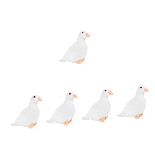 Abaodam 5St Taubenpuppe gefälschtes Taubenmodell Plüschtiere Cute Birds weiße tauben Kinderspielzeug schmücken Entzückende Plüschtaube Plüsch Sittich Puppe künstlich Friedenstaube Ragdoll von Abaodam