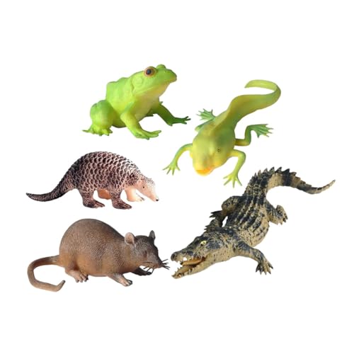 5st Tiermodell-Spielzeug Spielzeug Zum Stressabbau Tierisches Quetschspielzeug Sensorische Stressbälle Quetschbare Tiere Dehnbares Tierspielzeug Kinder TPR Prise Musik 3D Haushalt von Abaodam