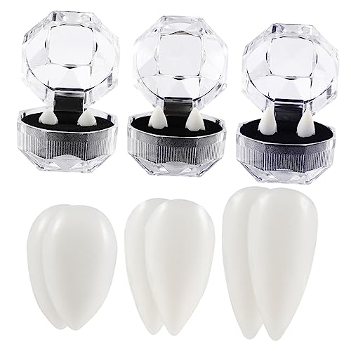 Abaodam 6 Paare Halloween Vampirzähne aus Resin Langlebige Realistische Fangs für Cosplay Kostüm Verschiedene Party und Halloween Requisiten Abaodam 6 Paare Halloween Vampirzähne aus Resin Langlebige Realistische Fangs für Cosplay Kostüm Verschiedene Party und Halloween Requisiten von Abaodam