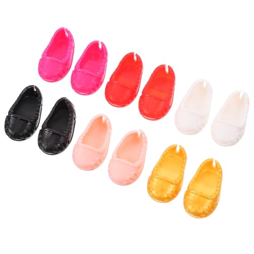 Abaodam 6 Paare Schuhe Mini Puppe kinderspielzeug Dollhouse Accessories Doll Schuhe kleines Hauszubehör -Hausschuh kleine Hausrequisiten Plastik von Abaodam