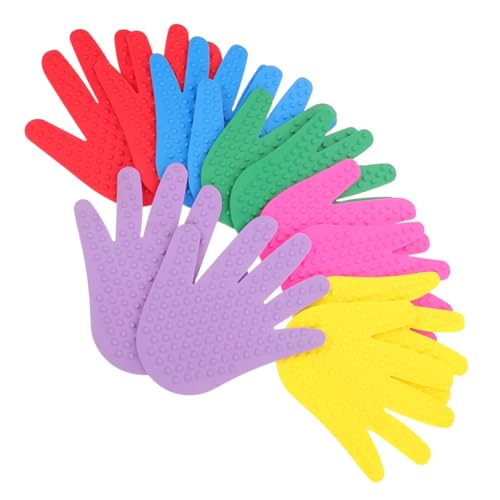 Abaodam 6 Paare Sensorische Bodenmarkierungen Handformen rutschfest für Kindergarten Lernaktivitäten von Koordination und Teamarbeit für Indoor und Outdoor Spiel und Sport von Abaodam