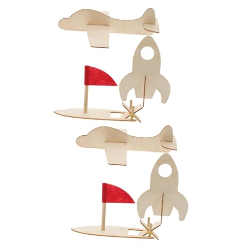 Abaodam 6 STK DIY-Graffiti-Modell Spielzeug für Kleinkinder leeres Luftschiffspielzeug Kinderspielzeug Jungs-Spielzeug Spielset aus Holz Flugzeugmodelle leeres Luftschiff aus Holz Junge 3D von Abaodam