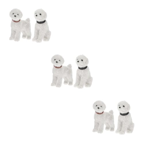 Abaodam 6 STK Simulationswelpe Puppe Cartoon-plüschtier Spielzeug Für Kinder Kidcraft-spielset Kinder Spielset Statue Hundefigur Plüschtiere Schmuck Schreibtisch Plastik Weiß Hündchen von Abaodam