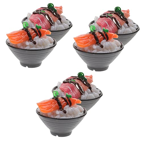 Abaodam 6 STK Simulierter Sushi-Reis Gefälschtes Essen Spielzeugnahrung Essen in Der Spielzeugküche Essen Vorgeben Dekorative Food-Modelle Sushi-Simulation Lebensmittel PVC Kind Ornament von Abaodam