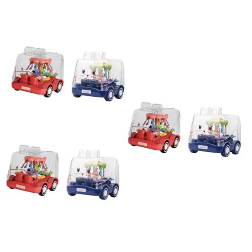 Abaodam 6 STK Spielzeugauto Cartoon-plastikauto Mini Auto Trägheitsfahrzeugmodell Indoor-Spielzeug Zahnräder Aus Kunststoff Fraktion Power Auto Junge Spielzeug Lernspielzeug Wagen Kind Bus von Abaodam