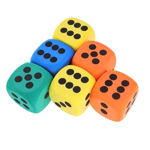 Abaodam 6er-Pack Große Schaumstoffwürfel – Gewinnspielwürfel-Spielzeug Für Kinder Klassenzimmer Yoga Partyspiele – Multifunktionales Eva-würfelset von Abaodam