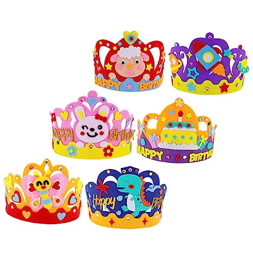 Abaodam 6 Sätze Kronenhut Geburtstag birthday crown DIY Vlieskrone DIY zubehör von Abaodam