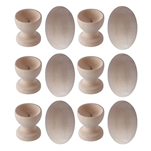 Abaodam Realistisches Eier-Set Aus Holz Für Kinder – 6-teiliges Eier-malset Mit Glatter Oberfläche Perfekt Für Halloween- Und Osterbasteleien von Abaodam