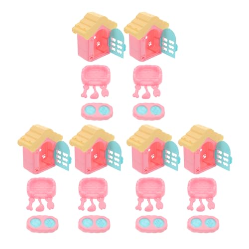 Abaodam 6 Sets Kinderspielzeug Hundenapf Hundehütte Miniatur Hundehütte Mini Hundehütte Kunststoff Abaodam 6 Sets Kinderspielzeug Hundenapf Hundehütte Miniatur Hundehütte Mini Hundehütte Kunststoff von Abaodam