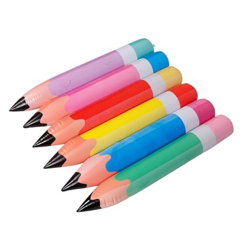Abaodam 6 Stück Aufblasbare Bleistifte Riesige PVC Deko für Schulanfang Bunte Partydekorationen Gelb Blau Grün Rot für Kindergeburtstage und Klassenzimmer Spaß von Abaodam