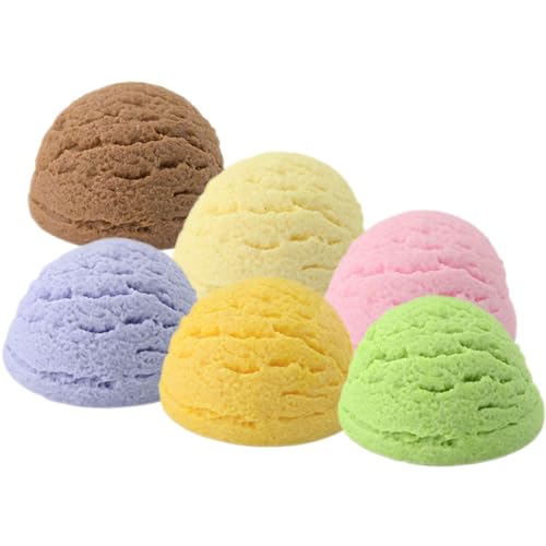 Abaodam 6 Stück Eiscreme Eisportionierer Künstliches Künstliche Früchte Essbarer Glitzer Keksdekoration Mini Lebensmittel Plastik Eiskugeln Kleine Eiscreme Requisite von Abaodam