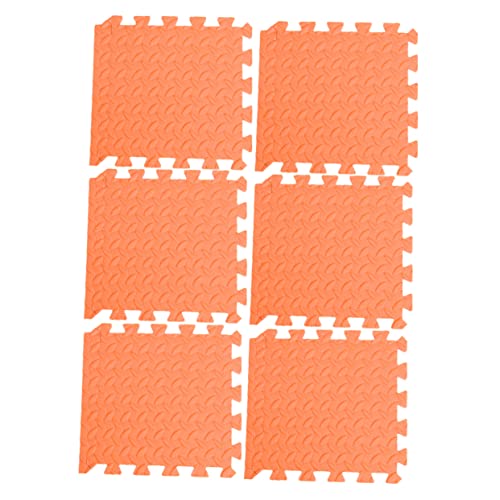 Abaodam 6 Stück Eva Puzzlematten Teilig Dicke Blattstruktur Interlocking Bodenmatte für Schützende Spielmatte Orange für Wohnzimmer und Spielzimmer von Abaodam