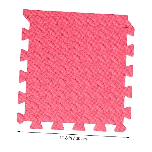 Abaodam 6 Stück Eva Puzzlematten Teilig Kindersichere Bodenmatten mit Blattmuster Schützende Spielmatte Rot für Wohnzimmer und Spielräume von Abaodam