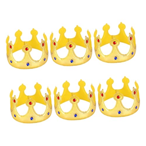 Abaodam 6 Stück Geburtstagskronen Goldene King Crown für Kleinkinder Weiche Wiederverwendbare Partyhüte Sichere und Bequeme Kopfbedeckung für Geburtstagsfeiern und Kostümpartys von Abaodam