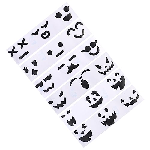 Abaodam 6 Stück Halloween-Kürbis- -Aufkleber Halloween Party Decorations Halloween Pumpkin Stickers Halloween Pumpkin Lanterns Kürbis-Emoticon-Aufkleber Partyzubehör PVC Black von Abaodam