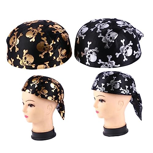 Abaodam 6 Stück Halloween Mütze Piraten Bandana Hüte Totenkopfmütze Maskenmaske Rotes Piratenkostüm Zaubererhut Glatze Halloween Dekorationen Piraten Augenklappe Piraten Zubehör von Abaodam