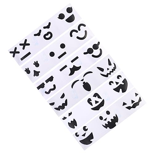Abaodam 6 Stück Halloween-kürbis- -Aufkleber Kürbis-Emoticon-Aufkleber Partyzubehör PVC Black von Abaodam