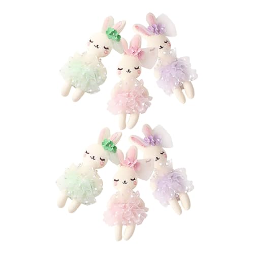 Abaodam 6 Stück Kaninchenpuppe stofftier hase süßes Kaninchen Dekoration Geschenkideen für handgefertigte Hasenpuppen Kuscheltiere für Mädchen Polyester von Abaodam