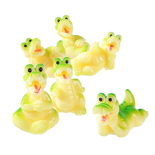 Abaodam 6 Stück Kleines Zubehör Kleine Alligatorfigur Winzige Tierfiguren Mini Tierfiguren Mini Alligatorspielzeug Alligatoren Für Alligatorfigur Harz Grün von Abaodam