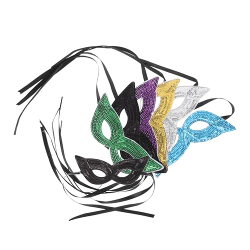 Abaodam 6 Stück Masquerade Augenmasken für Frauen Glitzernde Halbgesichtsmasken für Halloween und Karneval für Gruppenfeiern und Festliche Anlässe von Abaodam