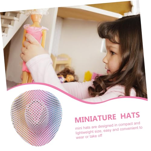 Abaodam 6 Stück Mini Disco Hüte in Miniatur Cowgirl Hüte aus Leichte und Puppenzubehör für DIY Bastelprojekte Partydekoration und Puppenkleidung Abaodam 6 Stück Mini Disco Hüte in Miniatur Cowgirl Hüte aus Leichte und Puppenzubehör für DIY Bastelprojekte Partydekoration und Puppenkleidung von Abaodam