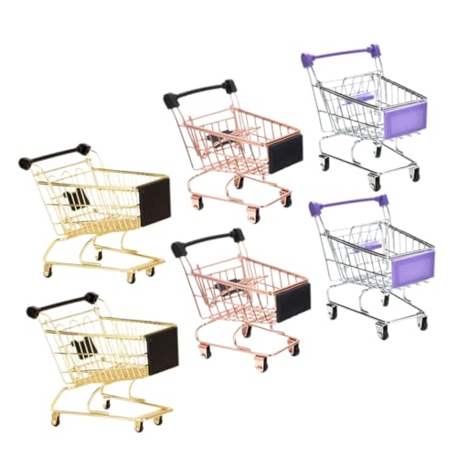 Abaodam 6 Stück Mini Einkaufswagen für Teiliges für Jungen und Mädchen für Rollenspiele und Aufbewahrung von Make Up Schwämmen Roségold Gold Abaodam 6 Stück Mini Einkaufswagen für Teiliges für Jungen und Mädchen für Rollenspiele und Aufbewahrung von Make Up Schwämmen Roségold Gold von Abaodam