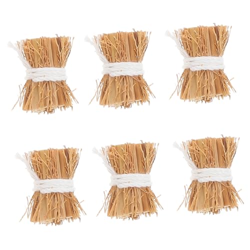 Abaodam 6 Stück Mini Heuhaufen Dekorationen 25 cm Handgefertigte Miniatur Heuballen Für Puppenhaus DIY Zubehör Sandtisch Dekorationen Künstliche Heuballen Zum Basteln Und von Abaodam