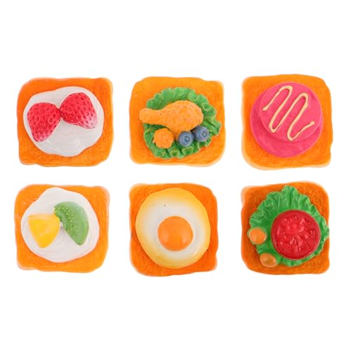 Abaodam 6-teiliges Miniatur-Sandwich-frühstücksmodell Für Puppenhausdekorationen Kreative Spielzeug-Requisiten Realistisches Mini-lebensmittelspielzeug Für Kunstunterricht Und Fotografie von Abaodam