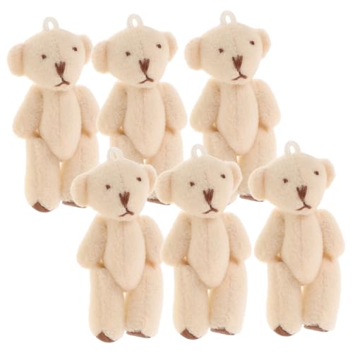 Abaodam 6 Stück Mini Plüschtier Bär Schlüsselanhänger Weiches Kuscheltier Stofftier für Junge Mädchen und Niedliche Partygeschenke Sanftes Plüschspielzeug für Alltag und Accessoires von Abaodam