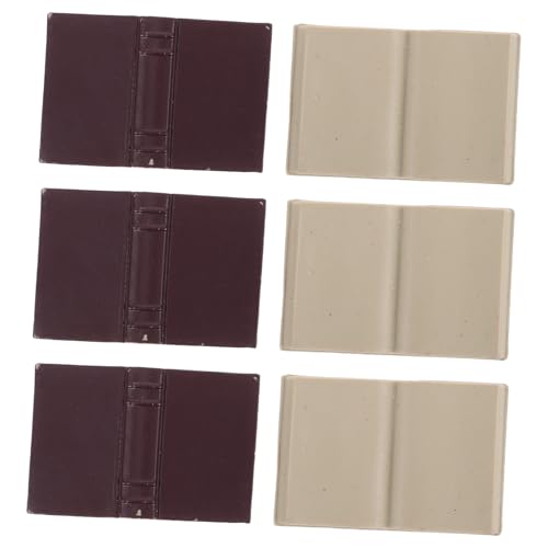 Abaodam 6 Stück Mini -taschenbuch Mini-buchverzierungen Puppenhaus-buchmodell Miniaturbücher Zum Basteln Rollenspielzubehör Puppenhaus-Buch- Puppenhaus-miniaturen Plastik Brown von Abaodam