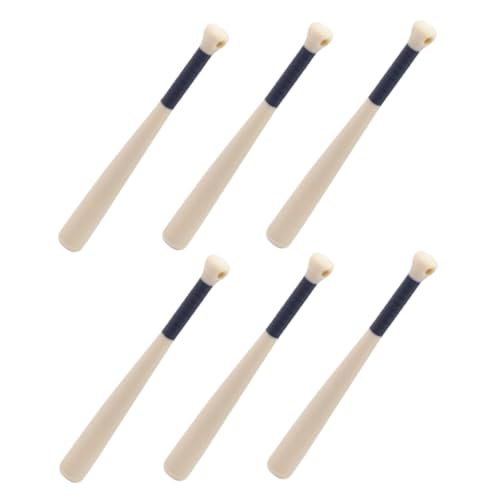 Abaodam 6 Stück Miniatur Baseballschläger aus Holz für Puppenhaus Detailgetreue Sportdeko Kleine Baseball Requisiten Mini Sammlung für Dioramen und Bastelprojekte von Abaodam