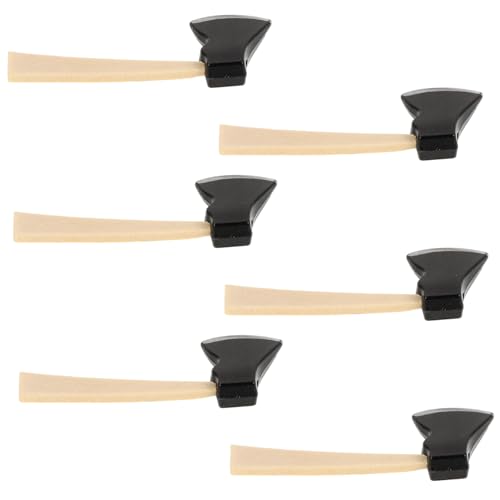 Abaodam 6 Stück Miniatur Gartenwerkzeug Teiliges Set Holzgriff Mini Axt Puppenhaus Zubehör Realistische Details Halloween Party Favor Puppendeko Handliches Mini Werkzeug von Abaodam