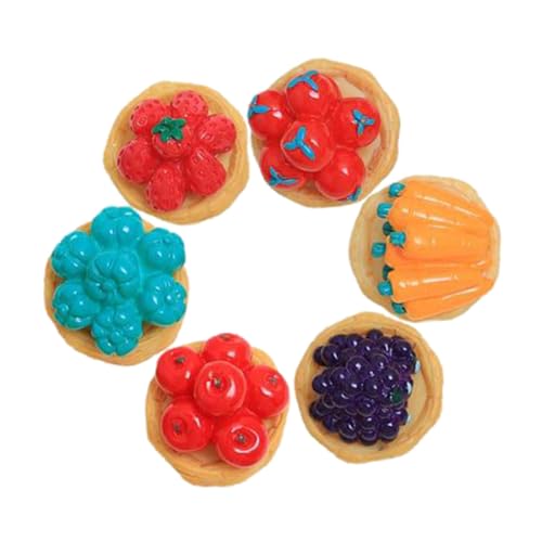 Abaodam 6 Stück Miniatur Obstkorb Puppenhaus Dekoration Resin Obst Gemüse Korb Figuren für Puppenhaus Zubehör von Abaodam