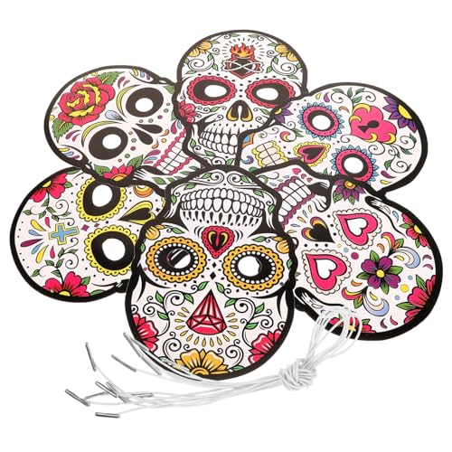 Abaodam 6 Stück Partymaske Aus Papier Tag Der Toten Kostüm Halloween-kostümmasken Tag Der Toten Zeitung Tag Der Toten Stirnband Maskiert Halloween-skelett-kostüm Schleier Halloween Gesicht Abaodam 6 Stück Partymaske Aus Papier Tag Der Toten Kostüm Halloween-kostümmasken Tag Der Toten Zeitung Tag Der Toten Stirnband Maskiert Halloween-skelett-kostüm Schleier Halloween Gesicht von Abaodam