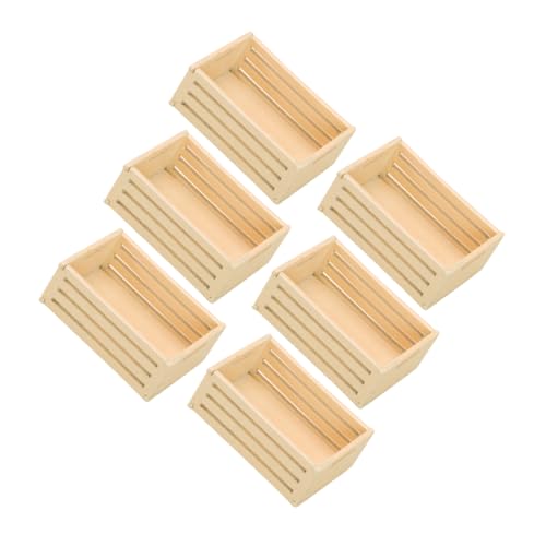 Abaodam 6 Stück Puppenhaus Aufbewahrungskorb kleine aufbewahrungskörbe puppenhaus deko Kleine Lagerkörbe Puppenhaus-Miniaturen Miniatur-Dinge Mini-Sachen Mini -Picknickkorb pla Khaki von Abaodam