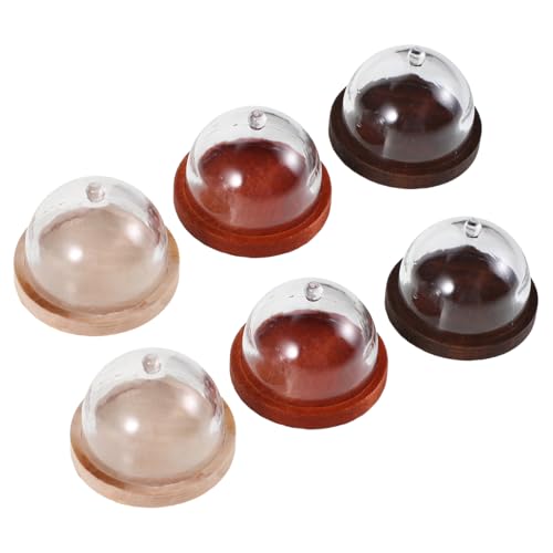 Abaodam 6 Stück Puppenhaus-kuchenblech Mit Transparenten Kuppelabdeckungen, Miniaturküche, Mini-Spiel-kuchenhalter Für Puppenhaus-küchenzubehör von Abaodam