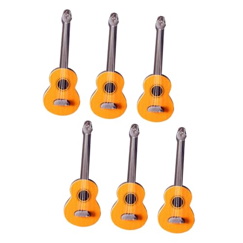 Abaodam 6 Stück Puppenhausgitarren Mini Gitarrenanhänger Gitarrenmodell Kleine Ornamente Mini Miniaturmodell Mini Gitarrenfigur Gitarrenhandwerk Kleine Gitarrendekorationen von Abaodam