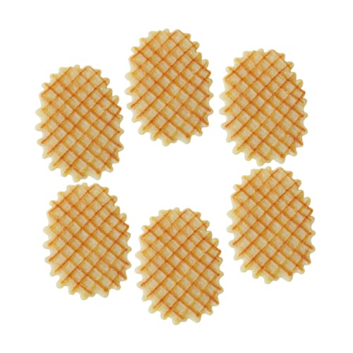 Abaodam 6 Stück Künstliche Waffeln Realistische Fake Waffelmodelle Küchen Dekoration Lebensmittelmodelle Dekorative Requisiten für Restaurant und Küche von Abaodam