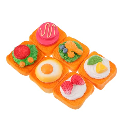 Abaodam 6 Stück Sandwich-Modell Brot Mini-Food- Realistische Sandwich -Requisite Simulations-Sandwich Miniaturen, Figuren, Essen Simulation Brot Faux-Food- Harz von Abaodam