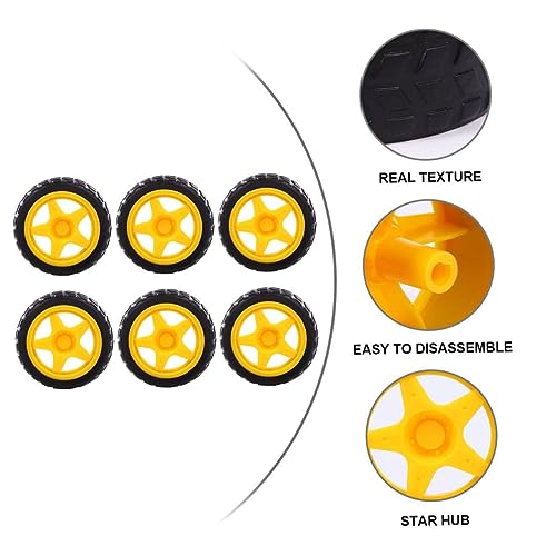 Abaodam 6 Stück Spielzeugräder Für Elektromotor Menschen Roboterspielzeug Sitz Smart Wheelie Spielzeugautos Hochstuhl Drift Kit Räder Autospielzeug Lenkung Mini Schrägstrich von Abaodam